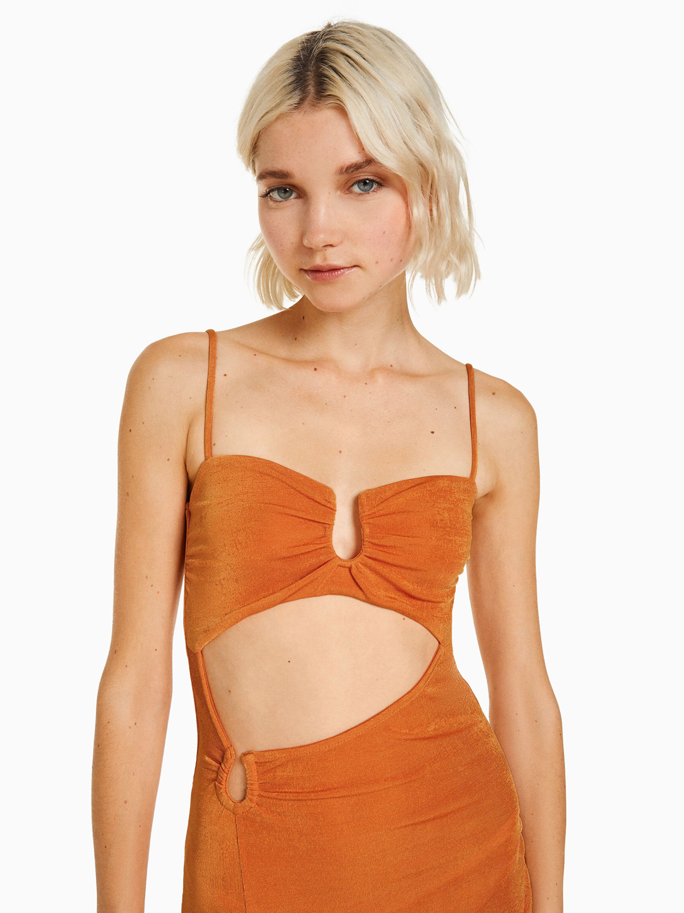 Bershka orange dress discount