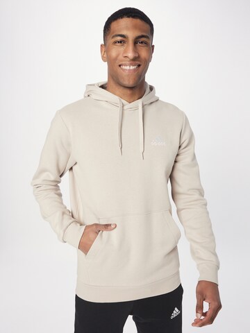 ADIDAS SPORTSWEAR Sportsweatshirt 'Essentials Fleece' in Grau: predná strana