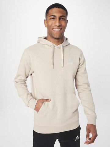 Hanorac sport 'Essentials Fleece' de la ADIDAS SPORTSWEAR pe gri: față