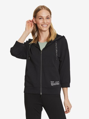 Betty Barclay Zip-Up Hoodie in Black: front