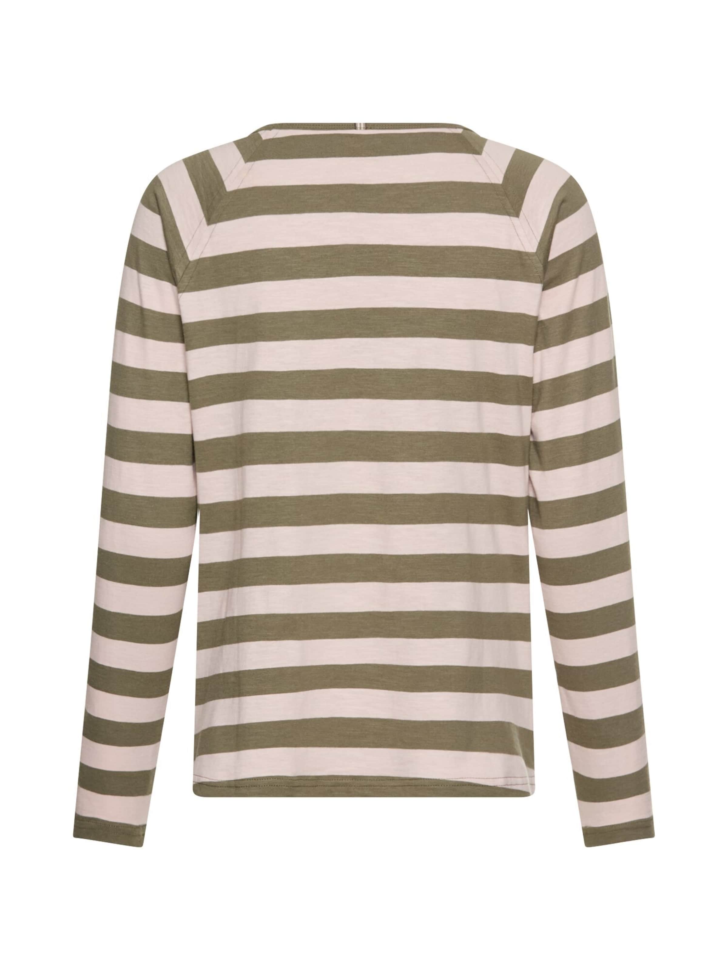 CAMEL ACTIVE Gestreiftes Langarmshirt mit Raglanärmeln in Pink