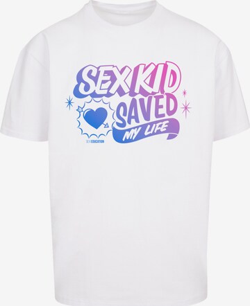 F4NT4STIC Shirt 'Sex Education Sex Kid   Netflix TV Series' in Wit: voorkant