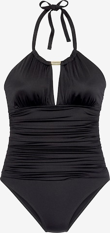 LASCANA T-shirt Swimsuit in Black: front