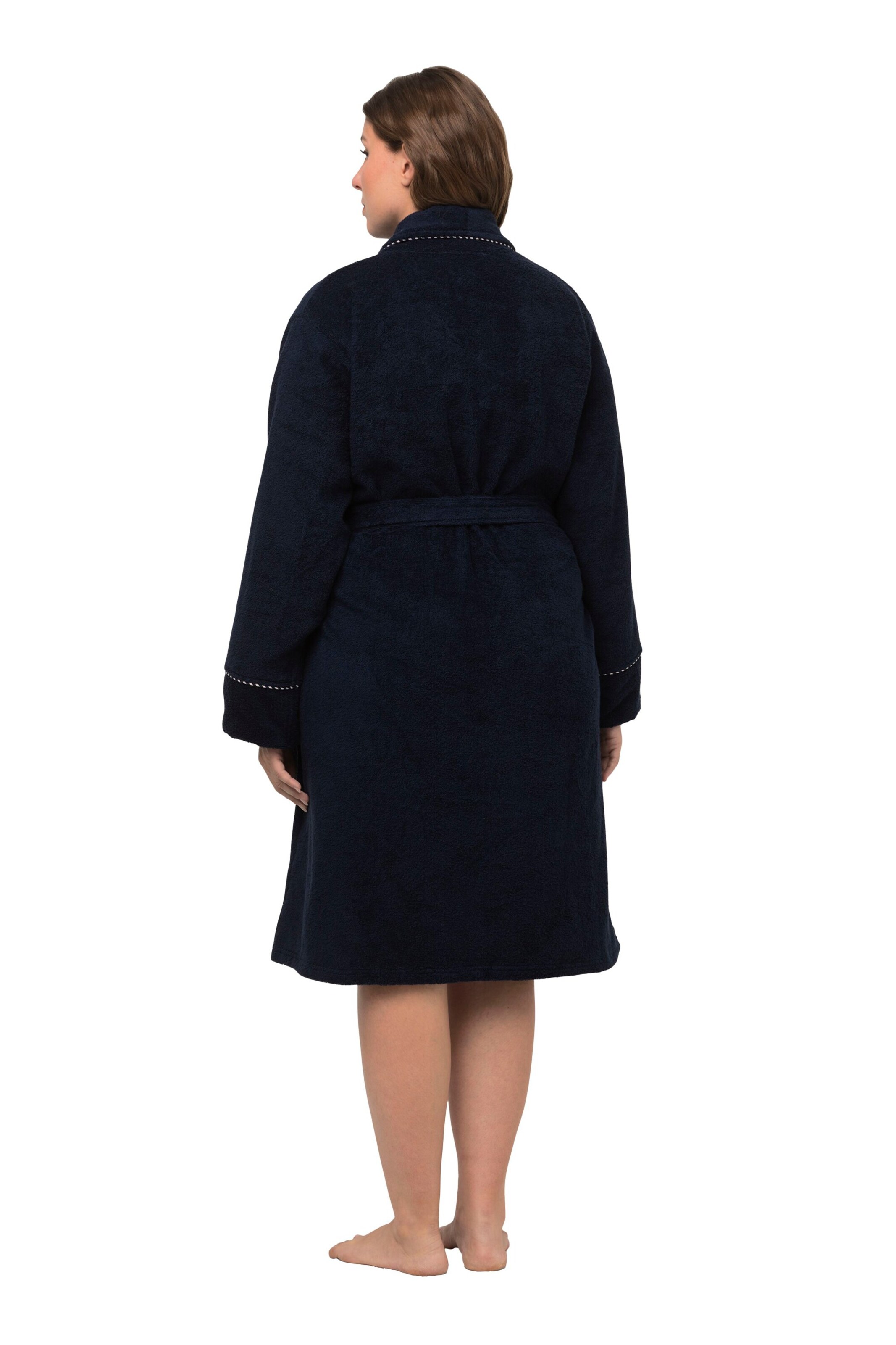 Ulla Popken Badjas kort in Blauw