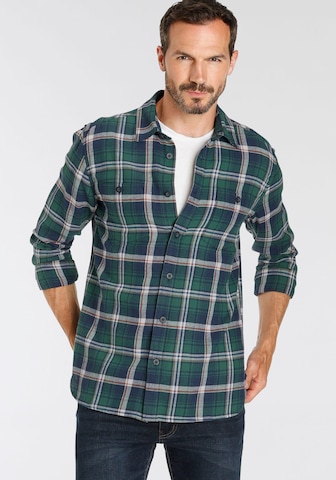 Man's World Regular fit Button Up Shirt in Green