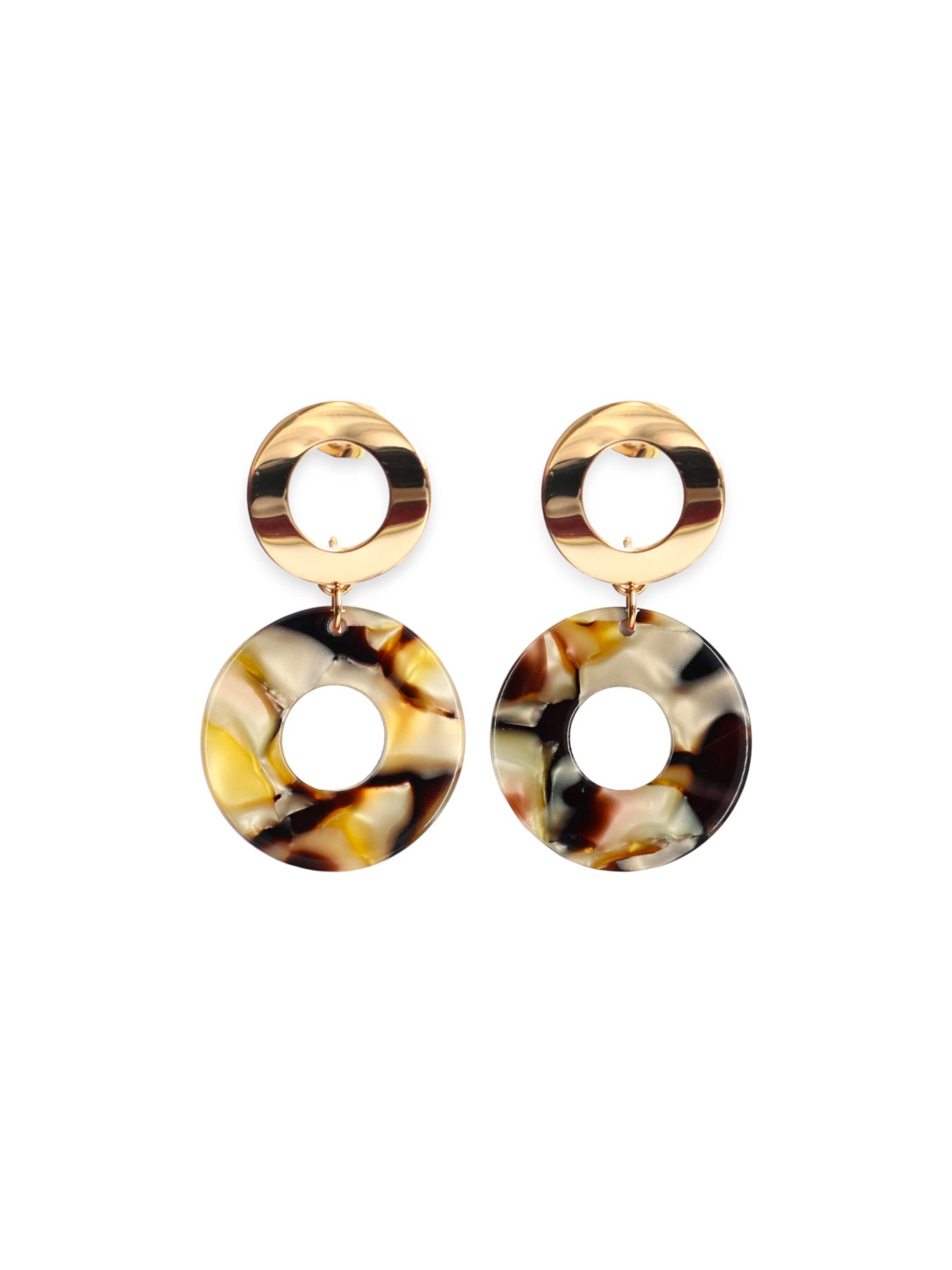 Fräulein Wunder Náušnice 'Adua' - Hnedá: predná strana