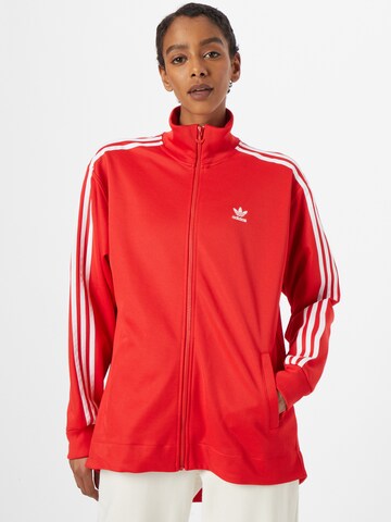 ADIDAS ORIGINALS - Casaco em moletão em vermelho: frente