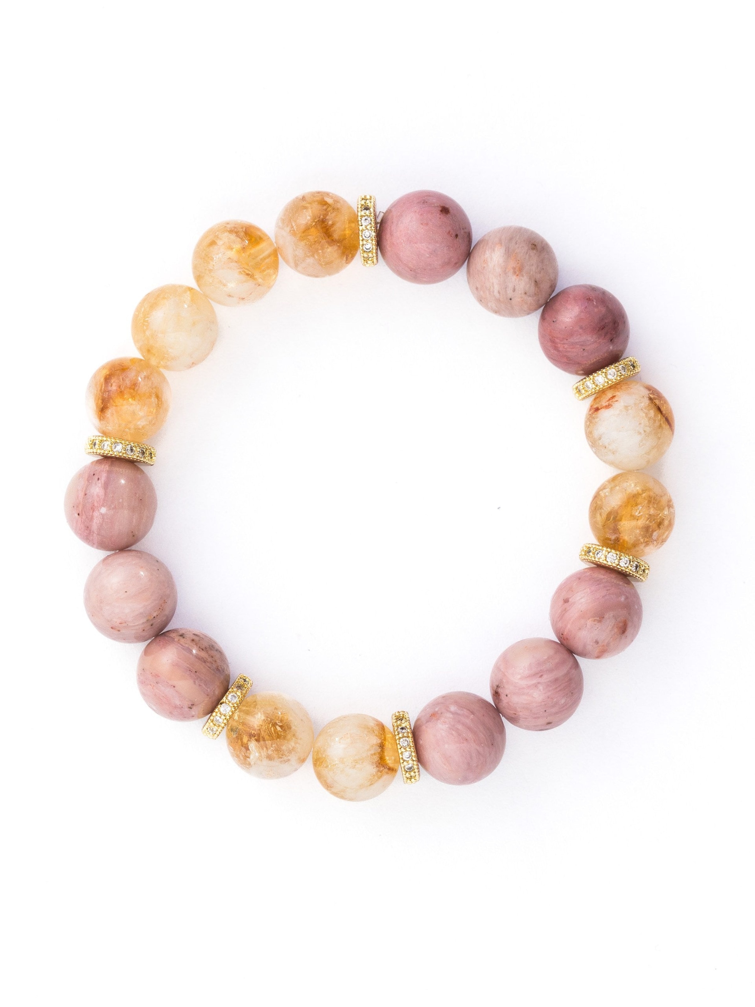 Secret Stones Armband 'Solar Bloom' in Gelb: Vorderseite