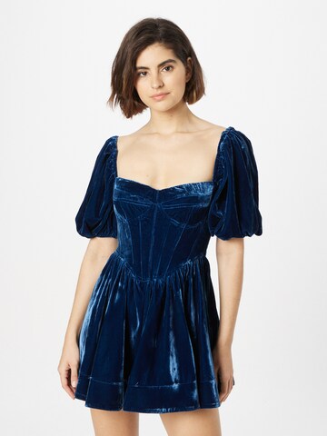 Bardot Dress in Blue: front