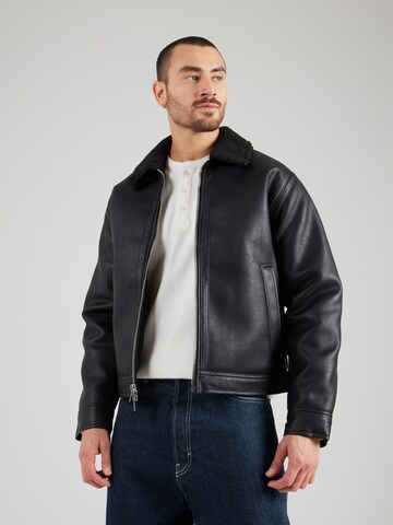 Veste mi-saison Abercrombie & Fitch en noir : devant