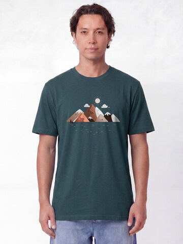 T-Shirt 'Mountains & Moon' Watapparel en bleu : devant