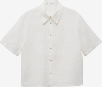 MANGO Pajama Shirt in White: front