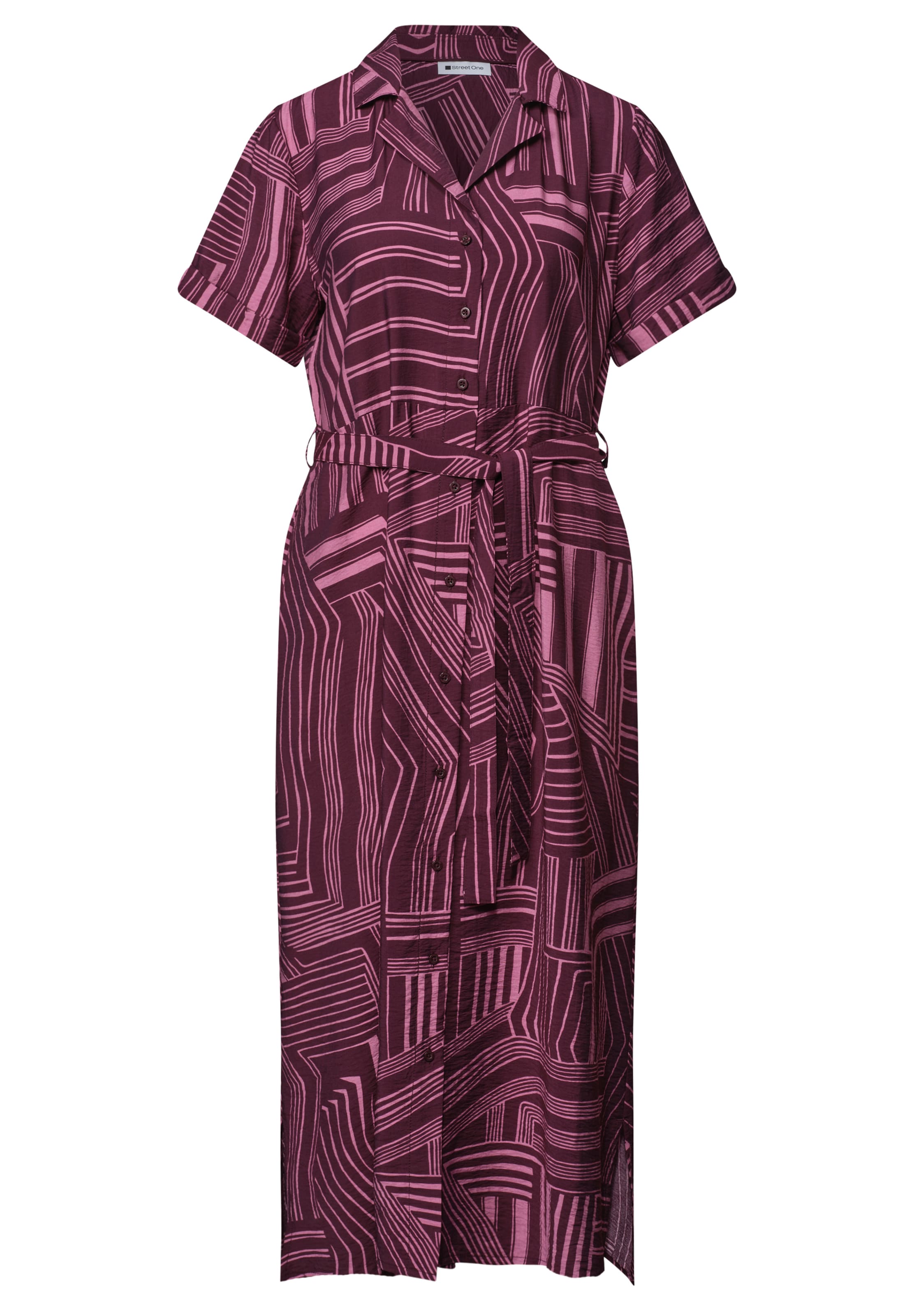 STREET ONE Midikleid mit Bowling-Kragen in Pink: Vorderseite
