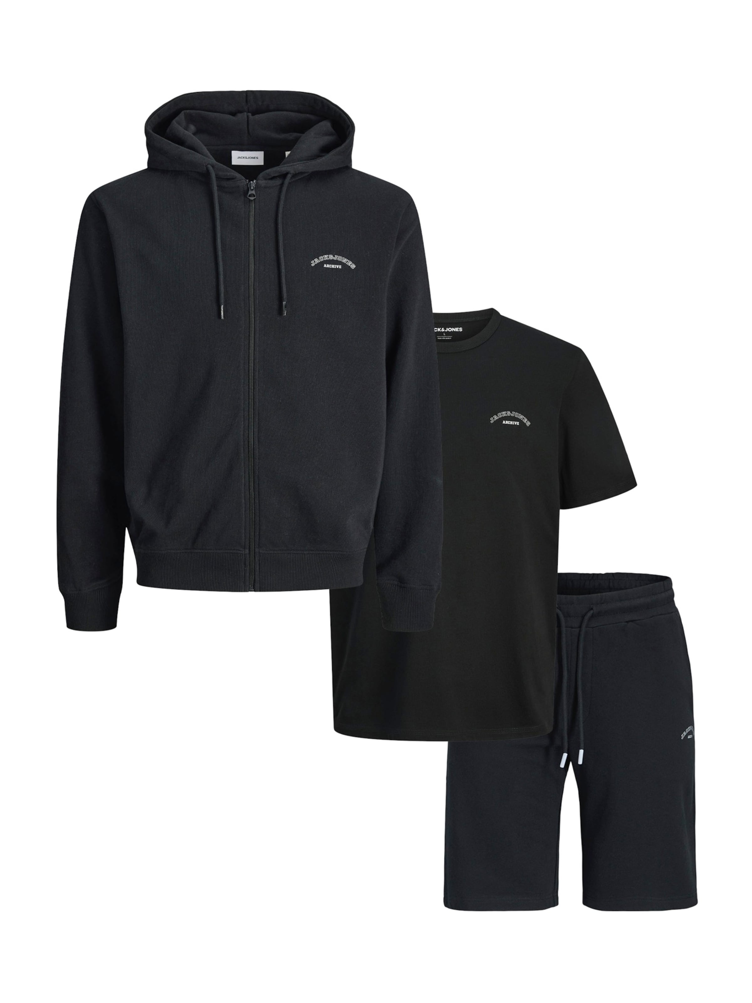 JACK & JONESJogging komplet 'JJCOLLEGE' - crna boja: prednji dio
