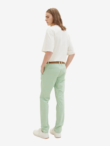 Coupe slim Pantalon chino TOM TAILOR DENIM en vert