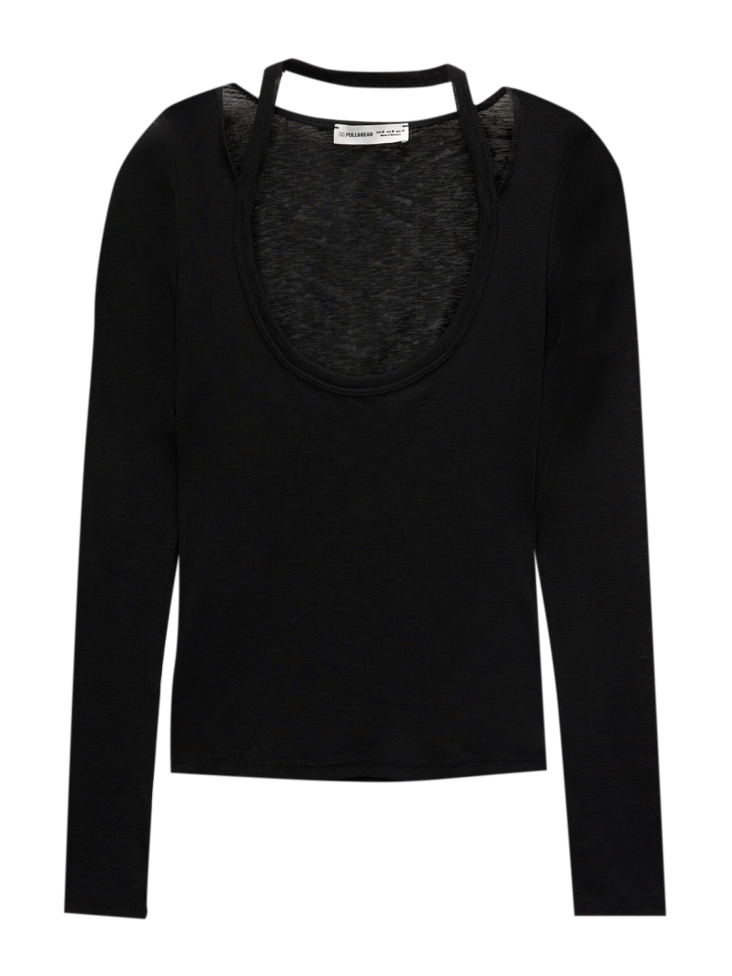 Pull&Bear Póló - fekete: elől