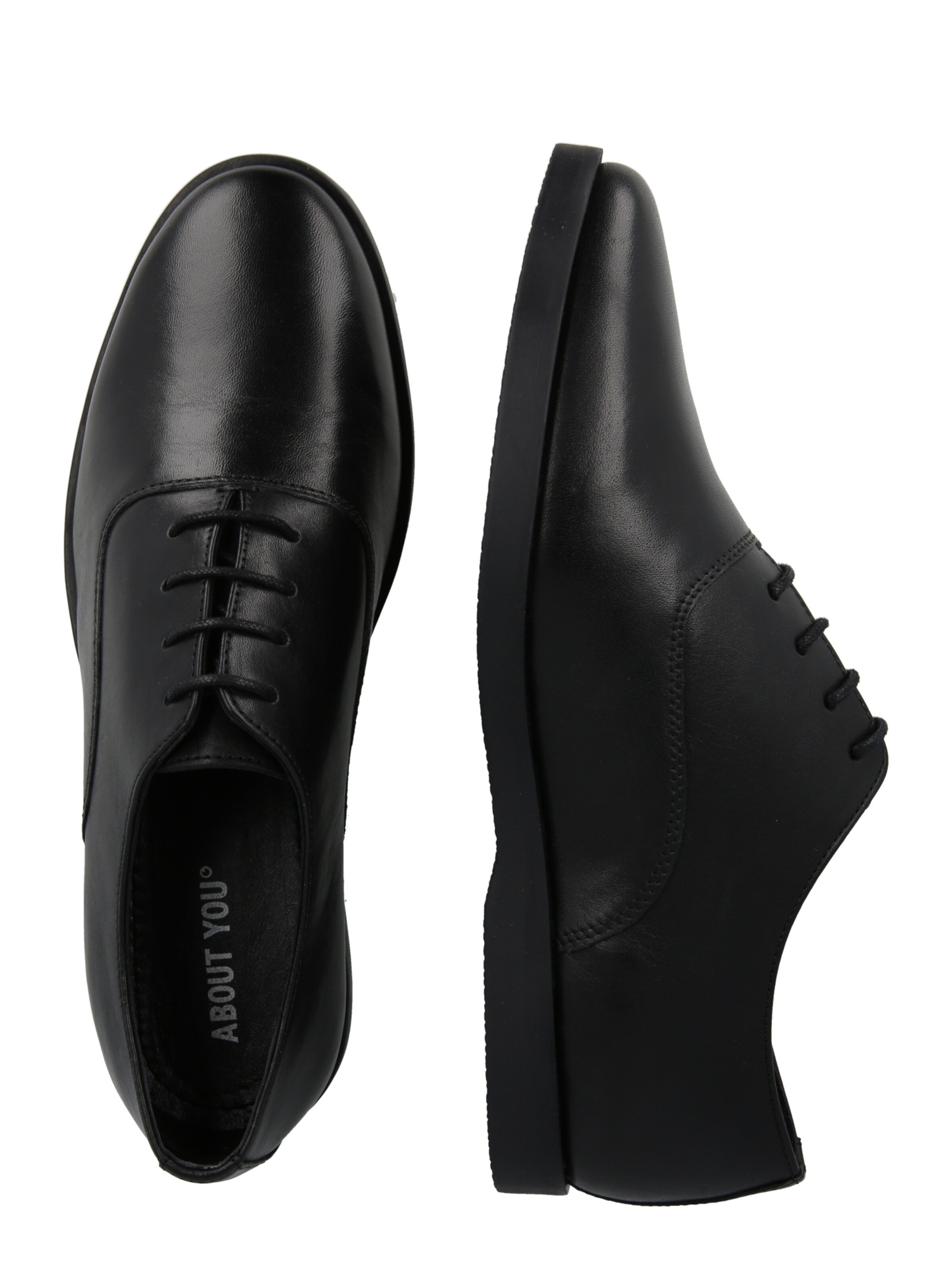 melns ABOUT YOU Kurpes ar šņorēm 'Armin'