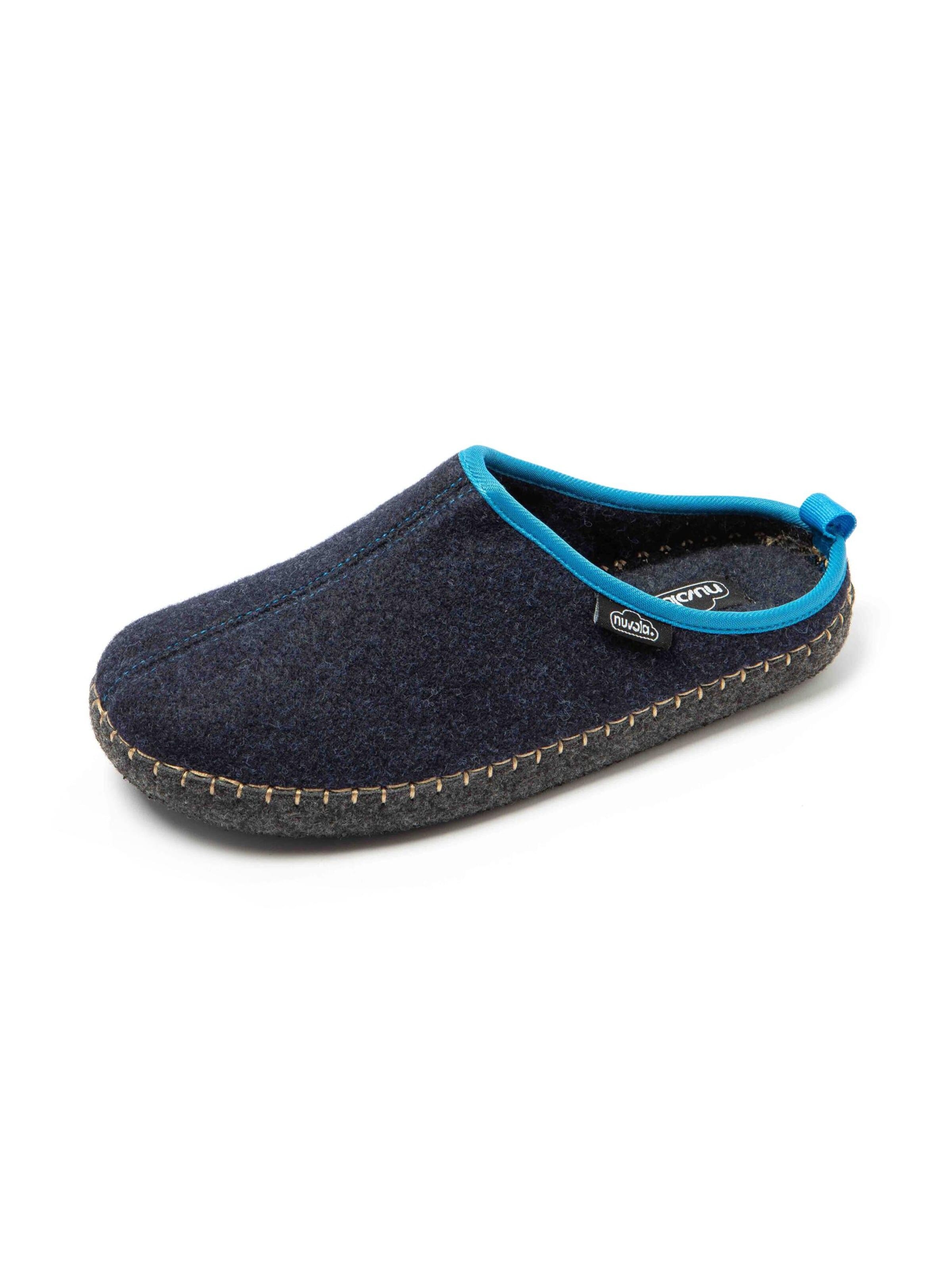 Nuvola. Huisschoen 'Zueco Rim' in Blauw: voorkant