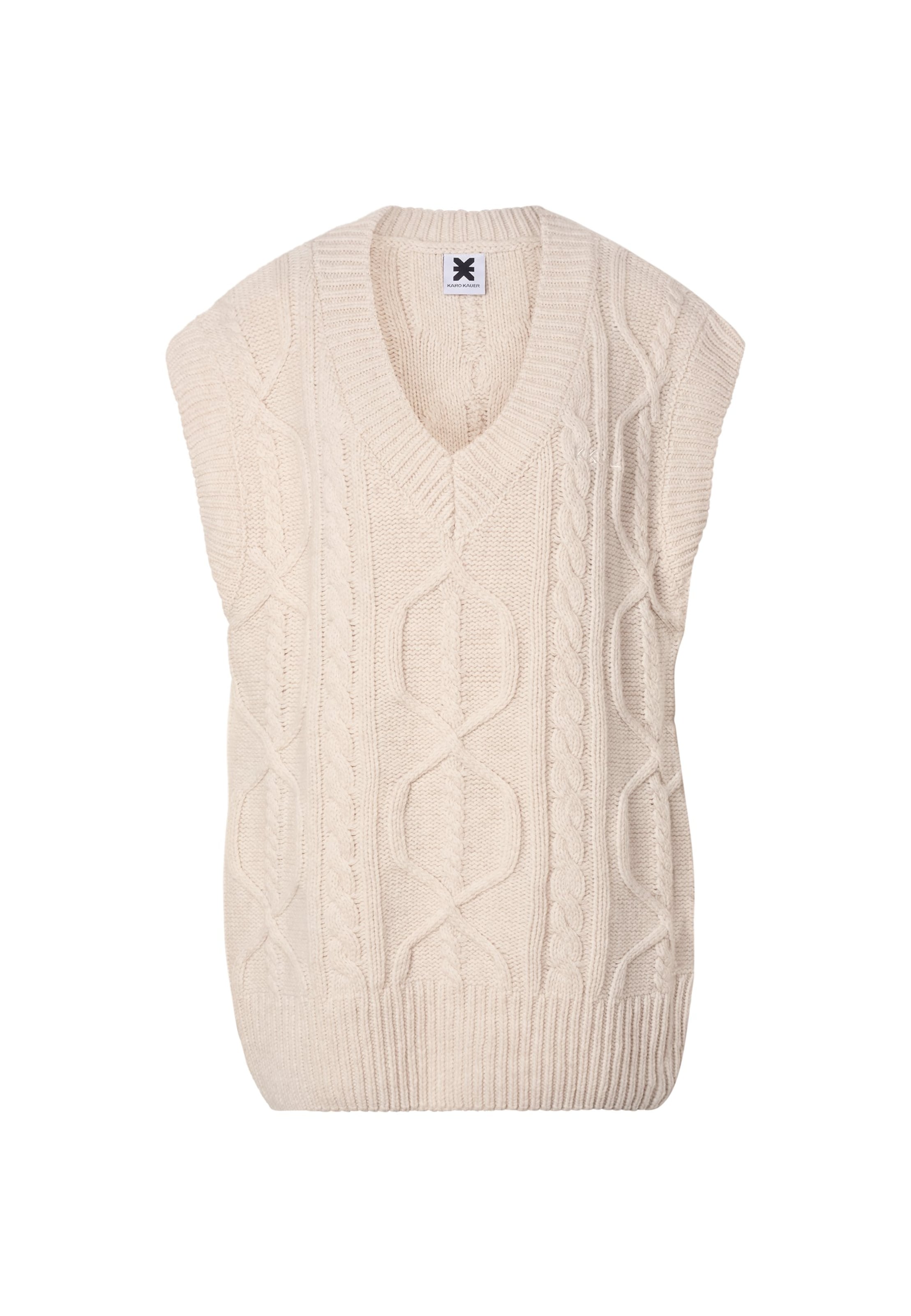 Pull-over Karo Kauer en beige : devant