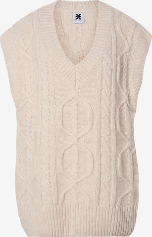 Karo Kauer Pullover in Beige: Vorderseite