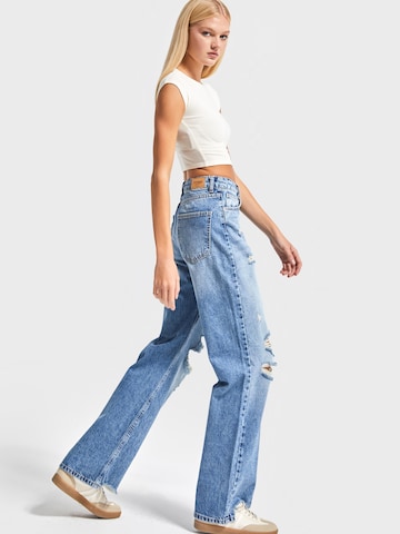IT'S BASIC Regular Jeans 'EMMA Straight High Rise Jeans' in Blauw