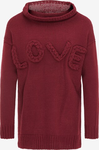 IZIA Oversized Sweater in Red: front