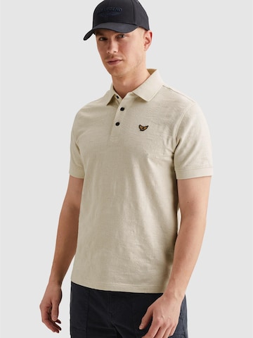 PME Legend T-shirt 'Polo shirt with allover jacquard pattern' i beige
