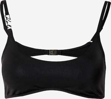 Karl Lagerfeld - Bustier Top de bikini en negro: frente