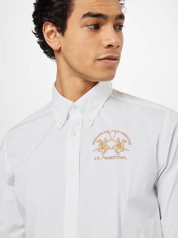 La Martina Slim fit Button Up Shirt in White