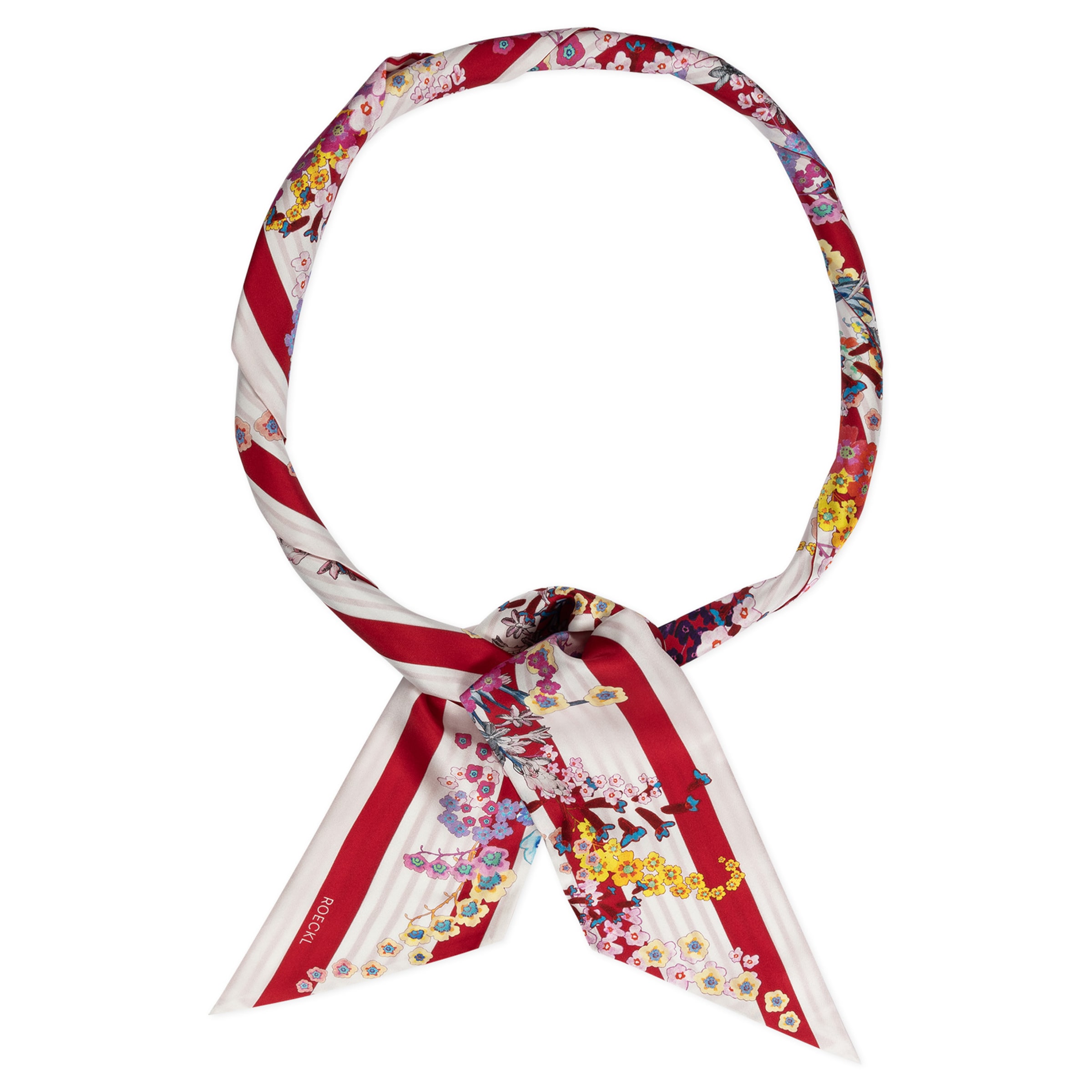 Roeckl Doek ' FLORAL TWILLY ' in Rood