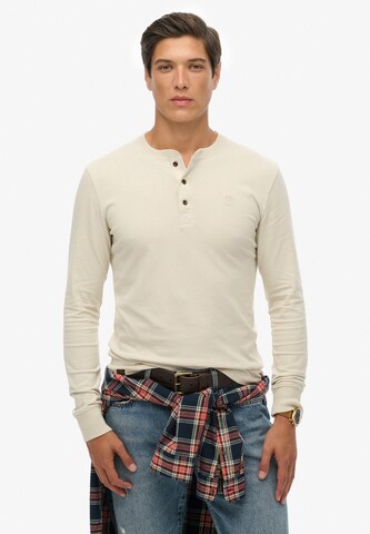 T-Shirt 'Classic Essential Grandad' Superdry en beige : devant
