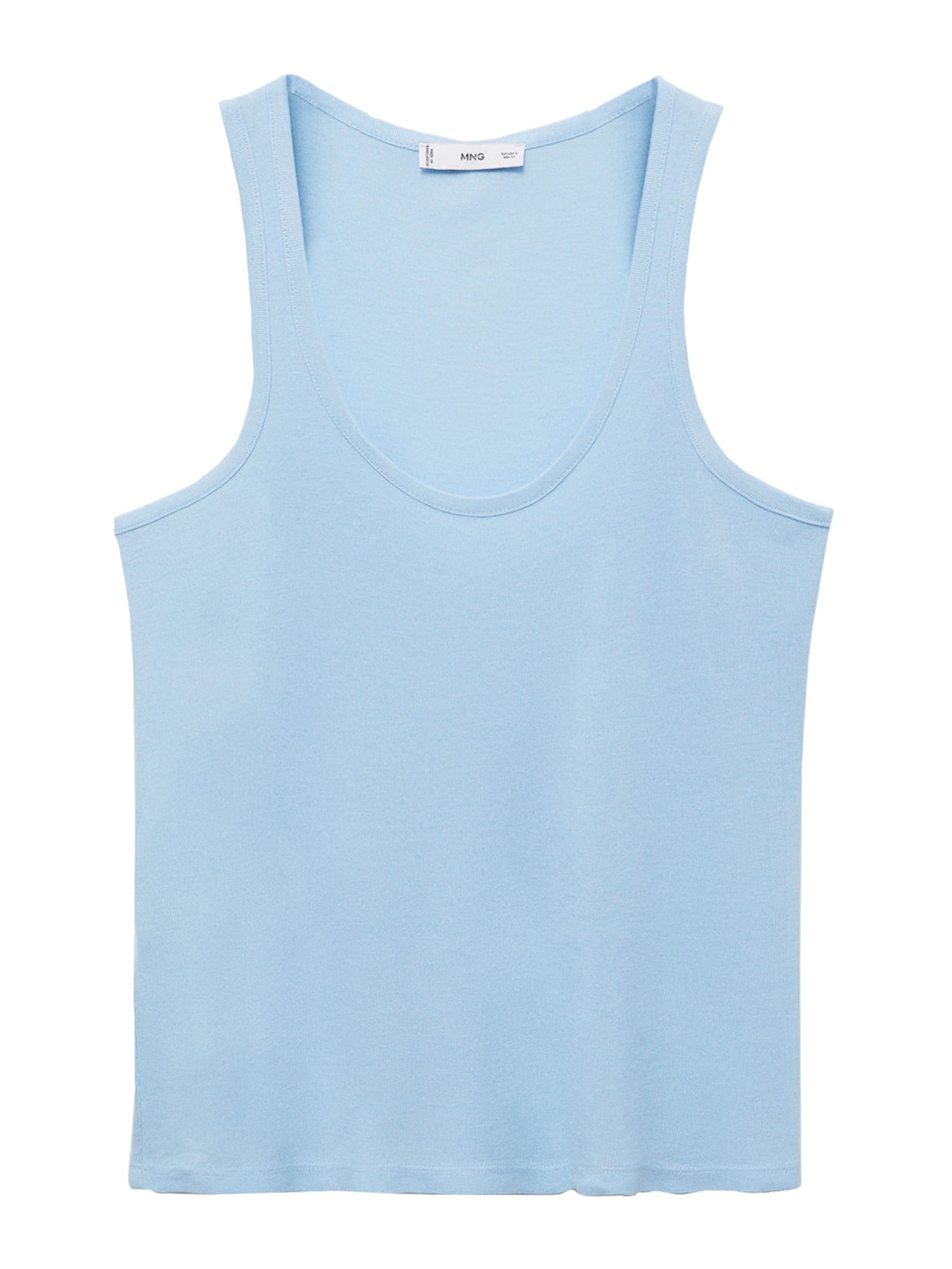 Top 'BOBAR' de la MANGO pe albastru: față