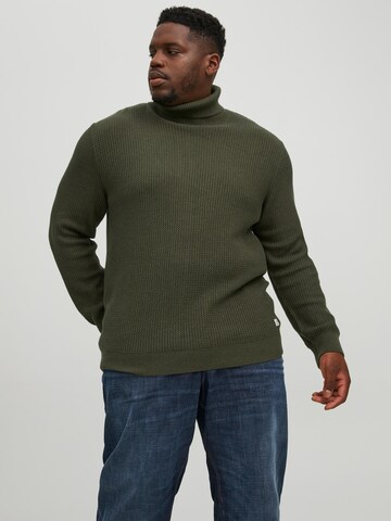 Jack & Jones Plus Sweater 'CARLOS' in Green: front