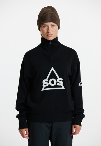 SOS Sweater 'Tignes' in Black: front