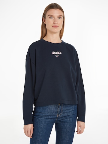 Sweat-shirt Tommy Jeans en bleu : devant