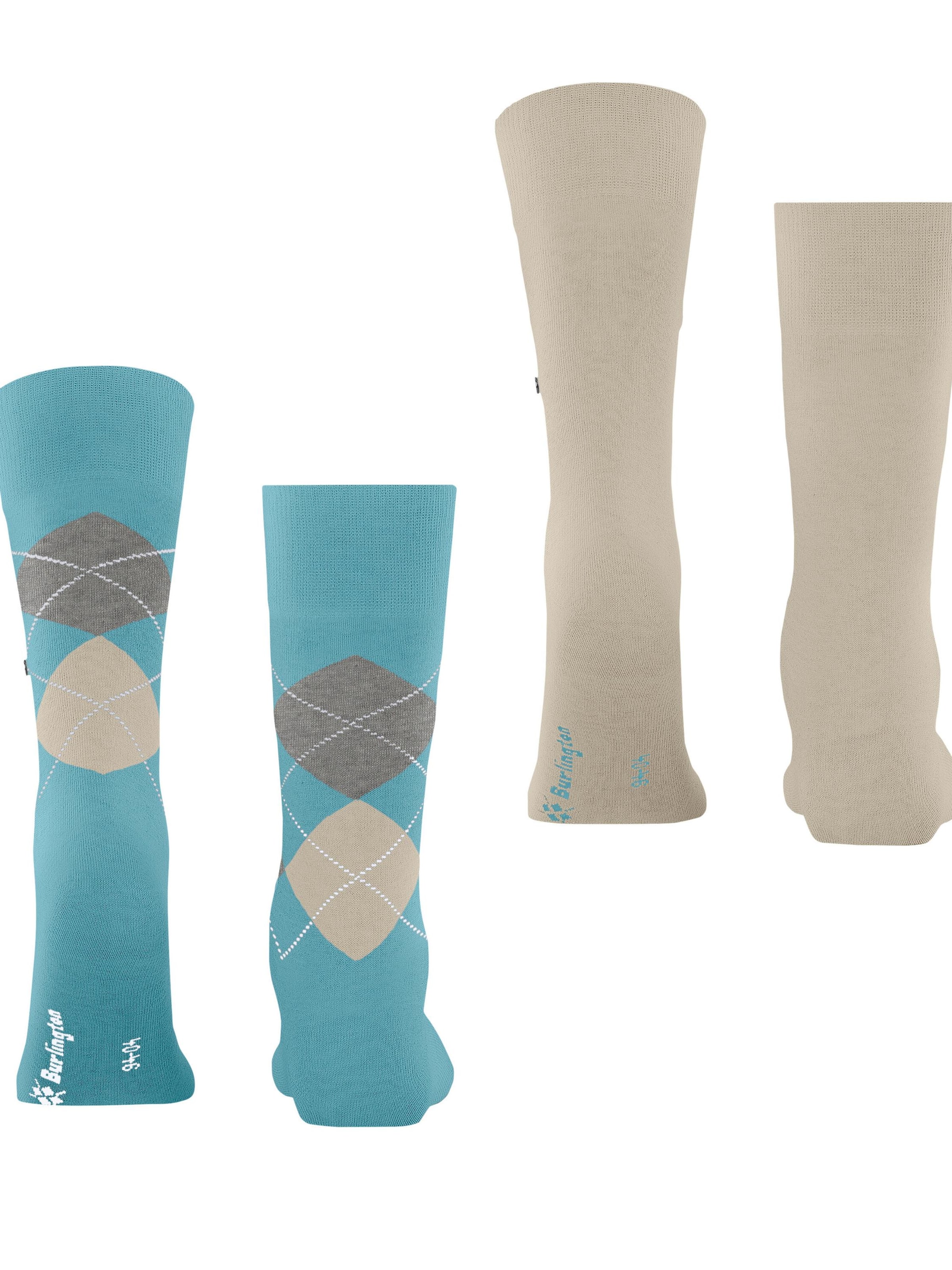 BURLINGTON Socks 'Everyday Argyle Mix 2-Pack' in Blue