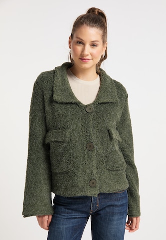 taddy Knit Cardigan in Green: front