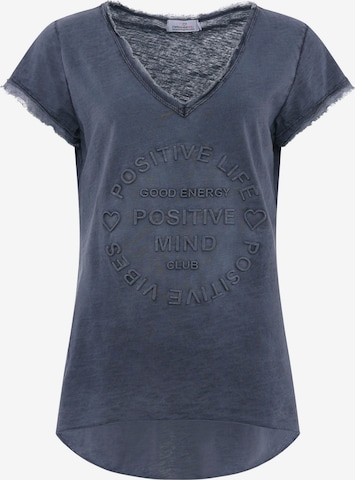 T-shirt 'Positive Mind' Zwillingsherz en bleu : devant