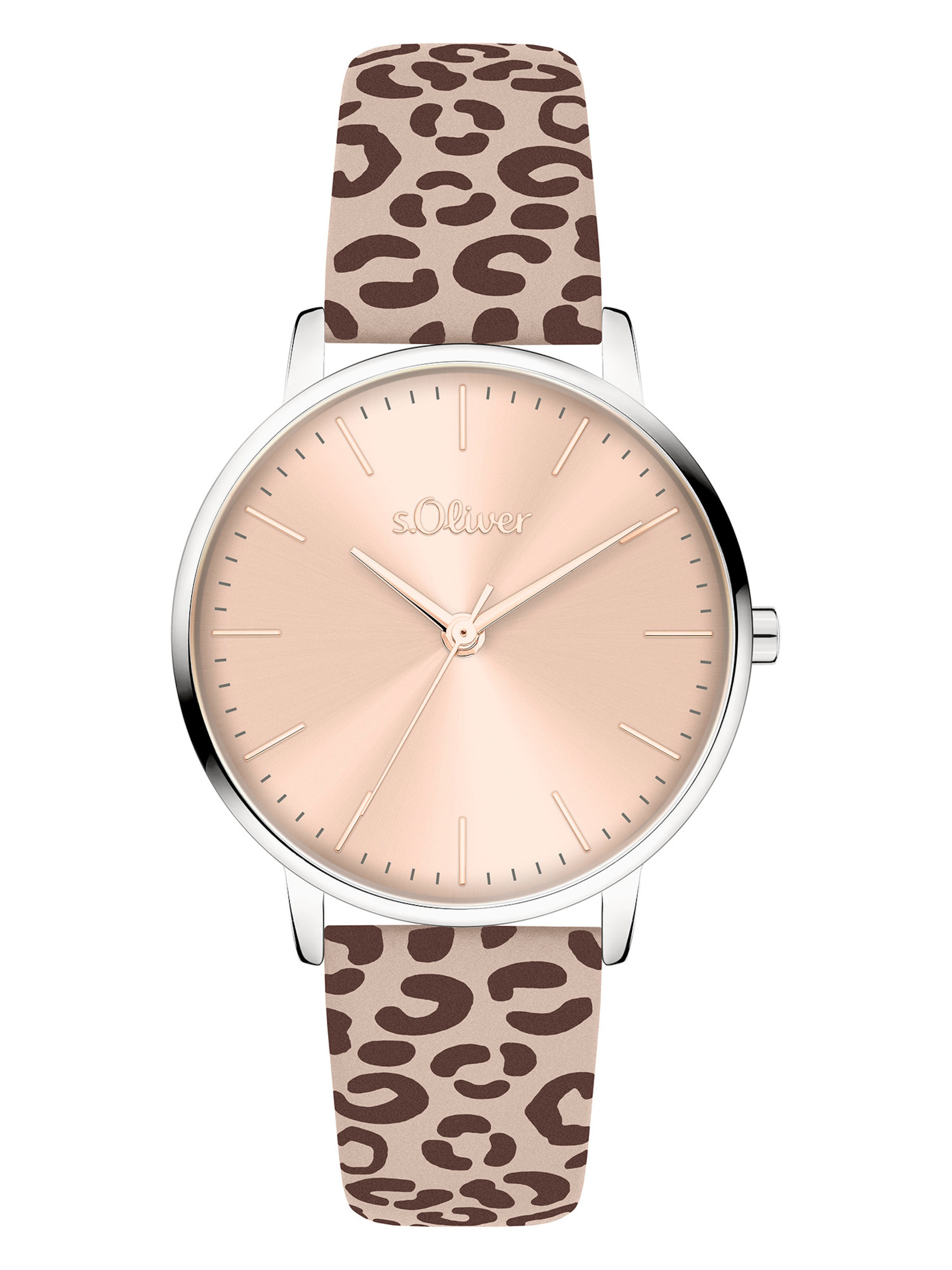 s.Oliver Analog Watch in Beige: front