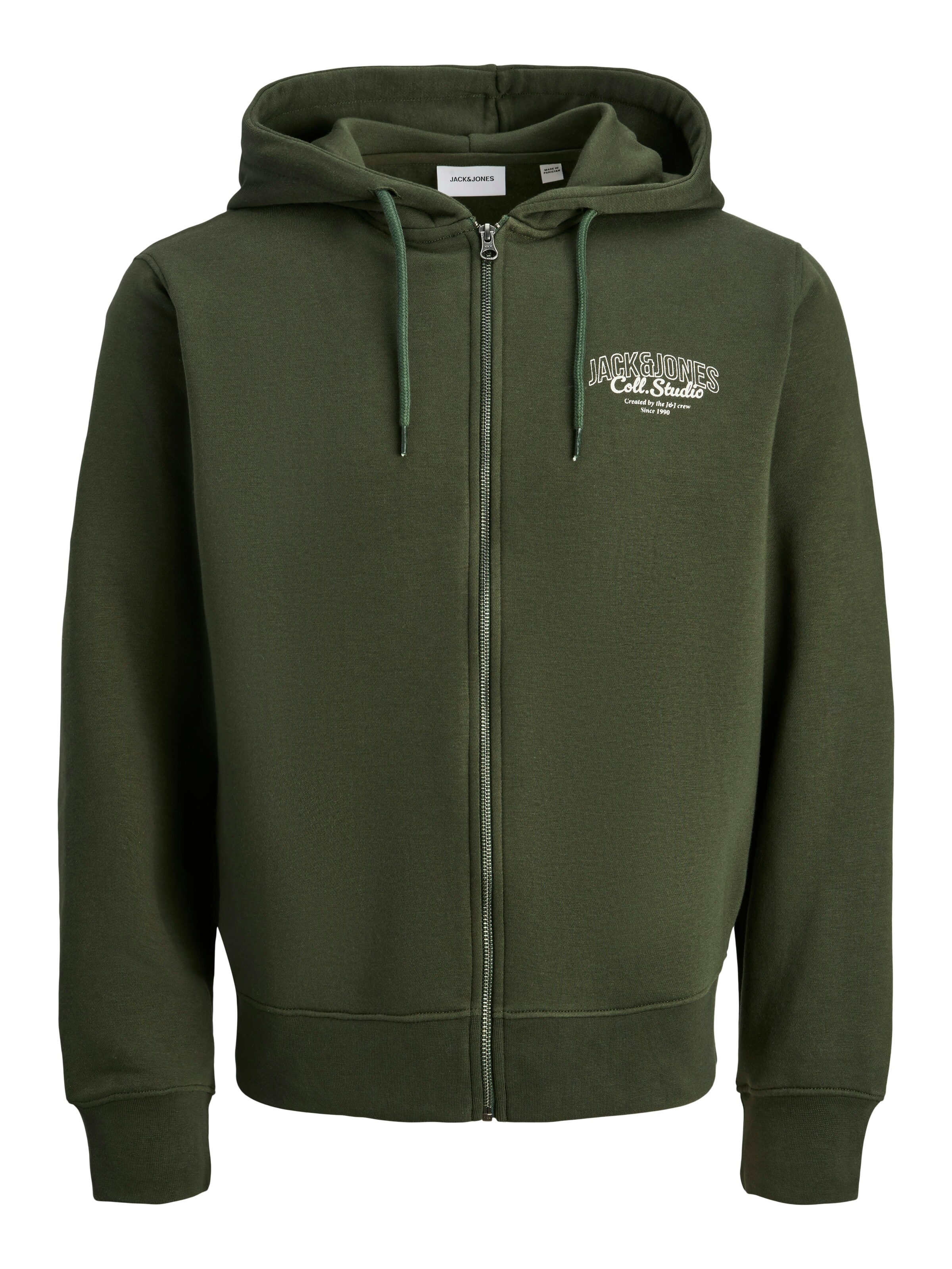 JACK & JONES Zip-Up Hoodie 'JJMAKOTO' in XS in Dark green, Item view