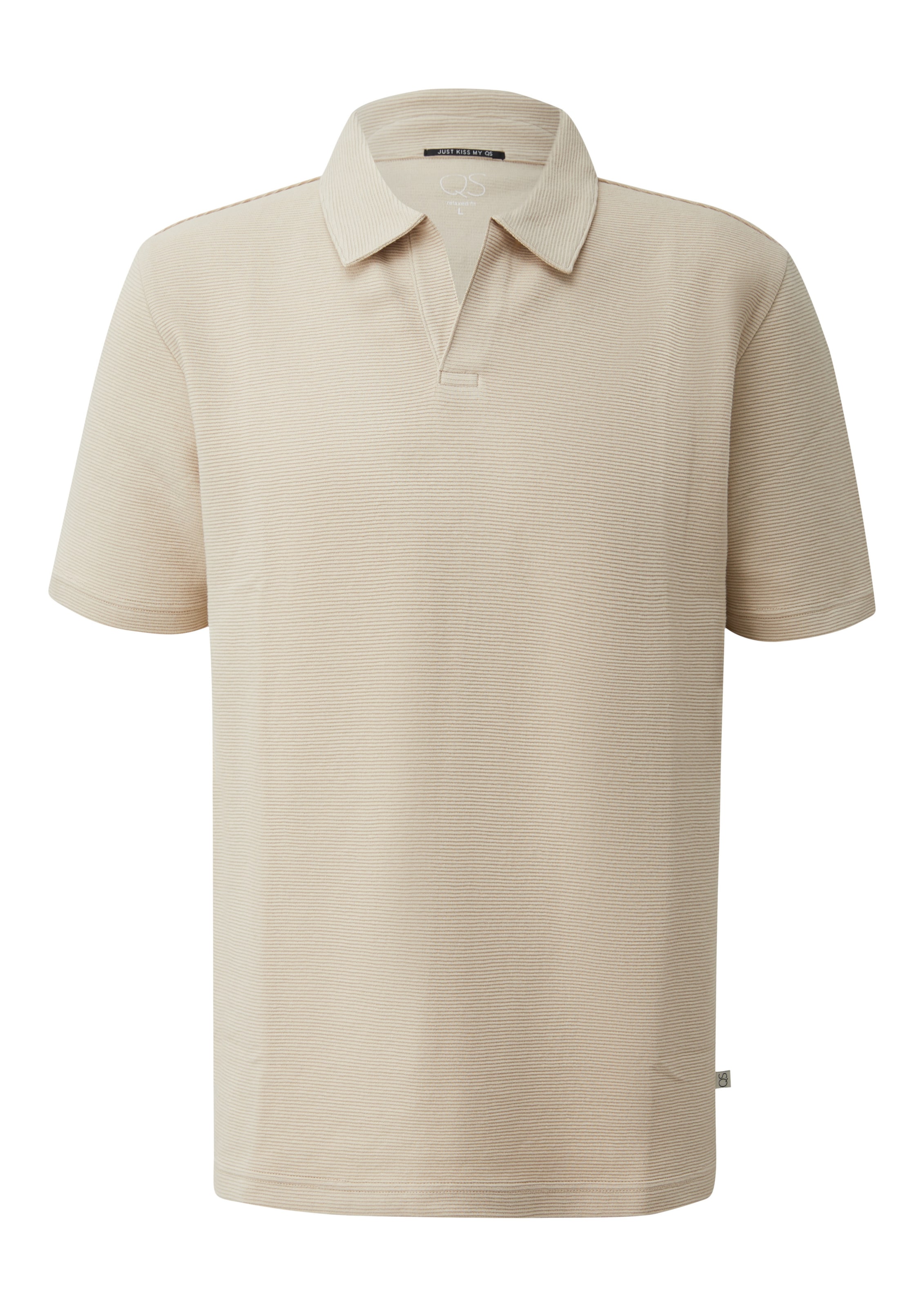 QS Polo-Shirt in hellbeige, Produktansicht