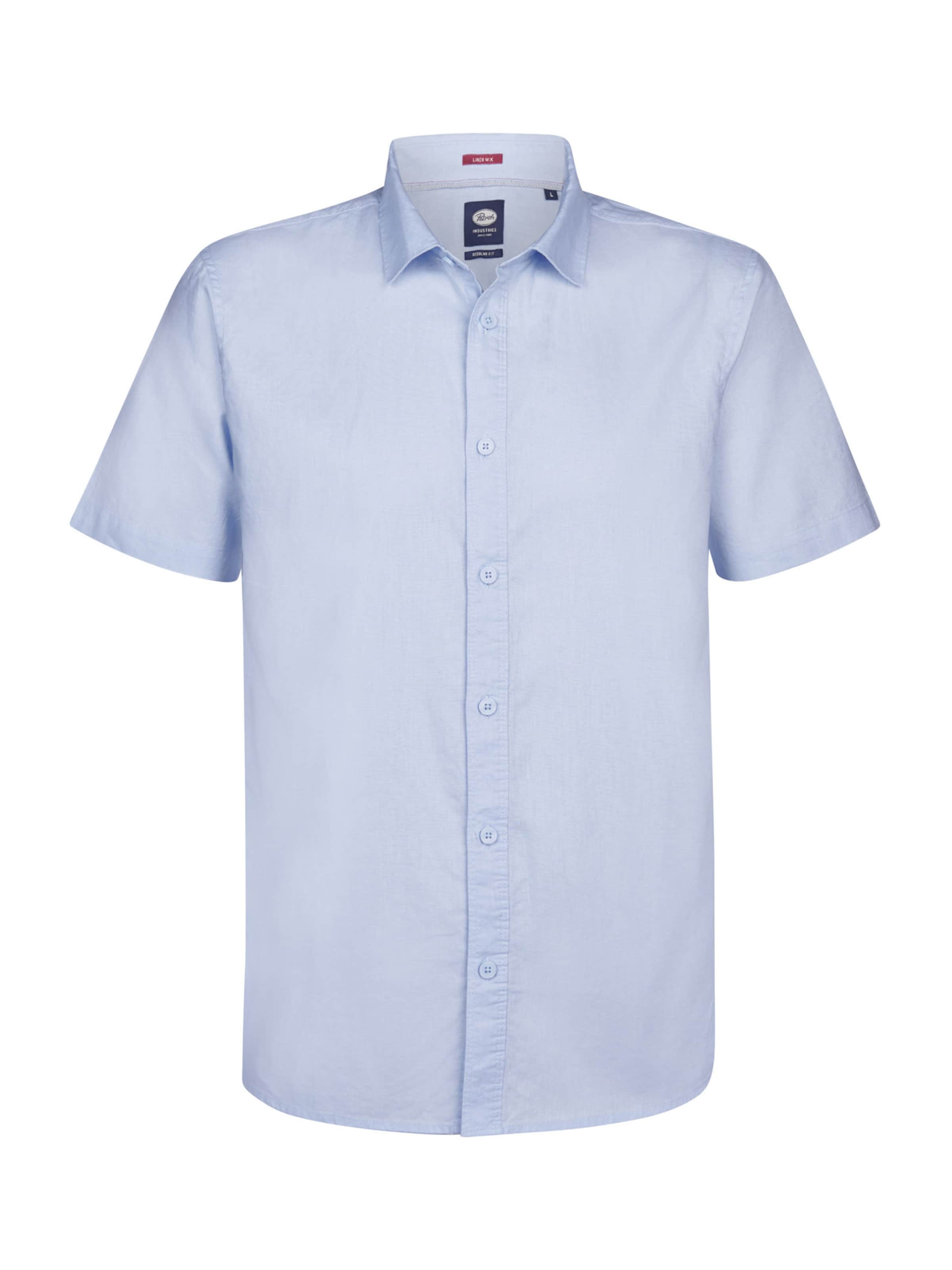 Petrol Industries Средняя посадка Рубашка в Синий: спереди