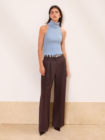 Lipsy Wide leg Παντελόνι πλισέ σε καφέ