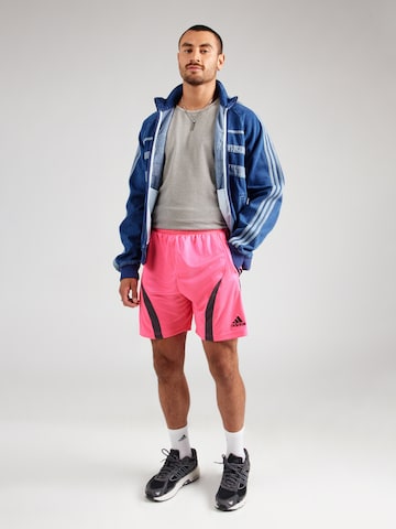 ADIDAS ORIGINALS Свободный крой Штаны 'Teamgeist Adicolor' в Ярко-розовый
