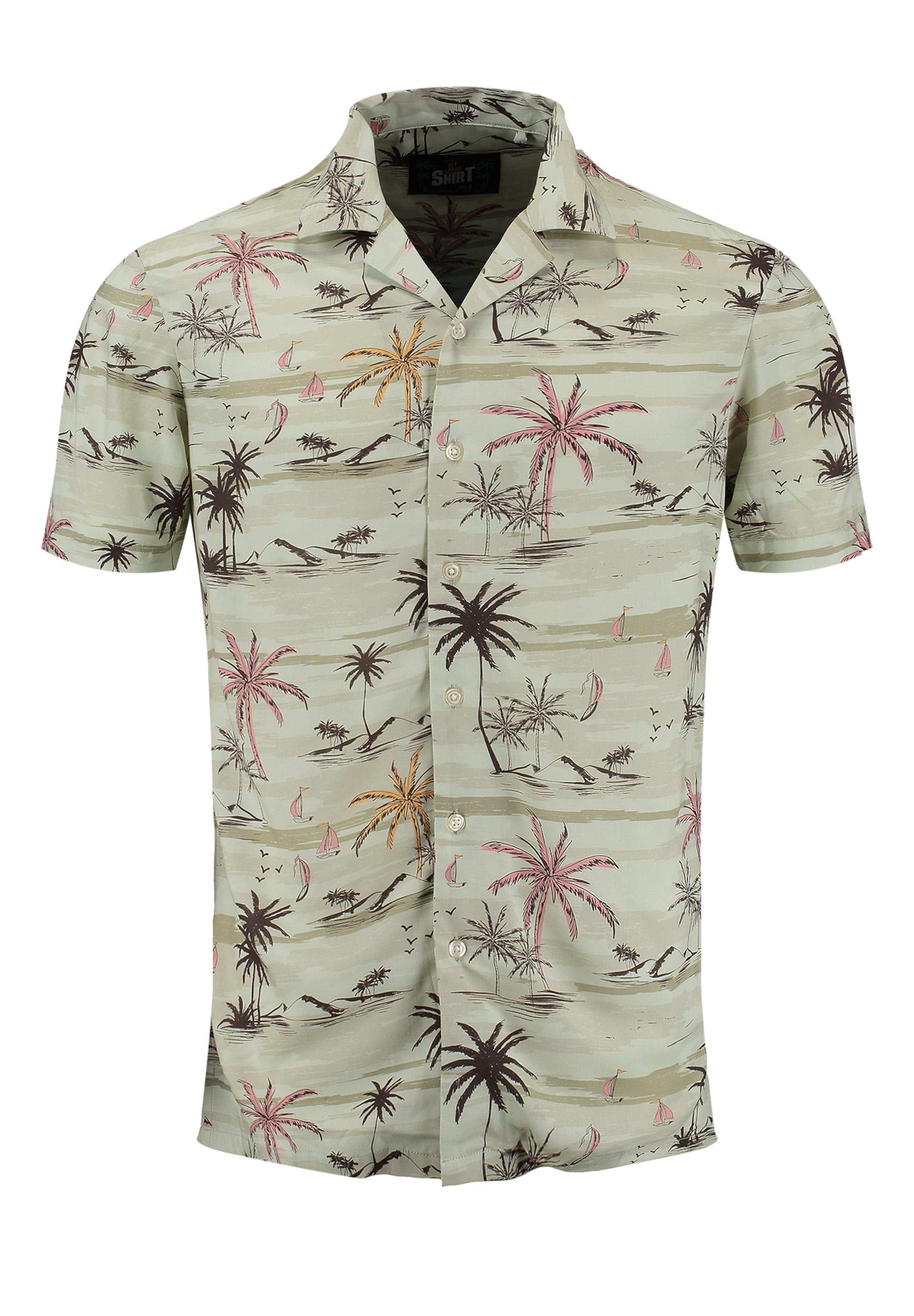 Key Largo Слим Рубашка 'Sandbanks' в Зеленый: спереди