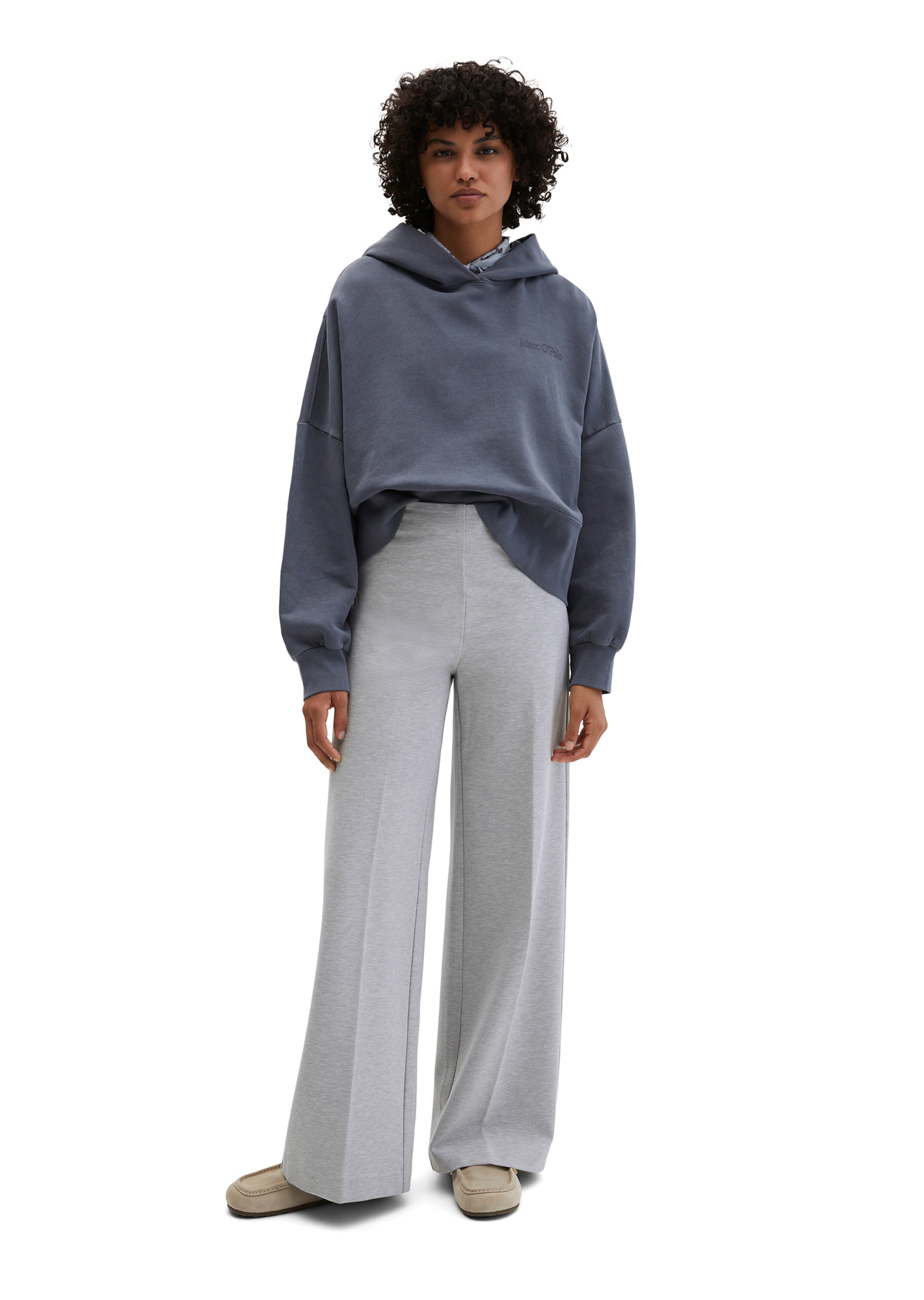 Marc O'Polo Wide leg Pantalon 'Margo' in Grijs
