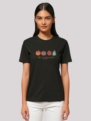 F4NT4STIC Shirt 'Pumpkins oh my gourd' in Zwart: voorkant