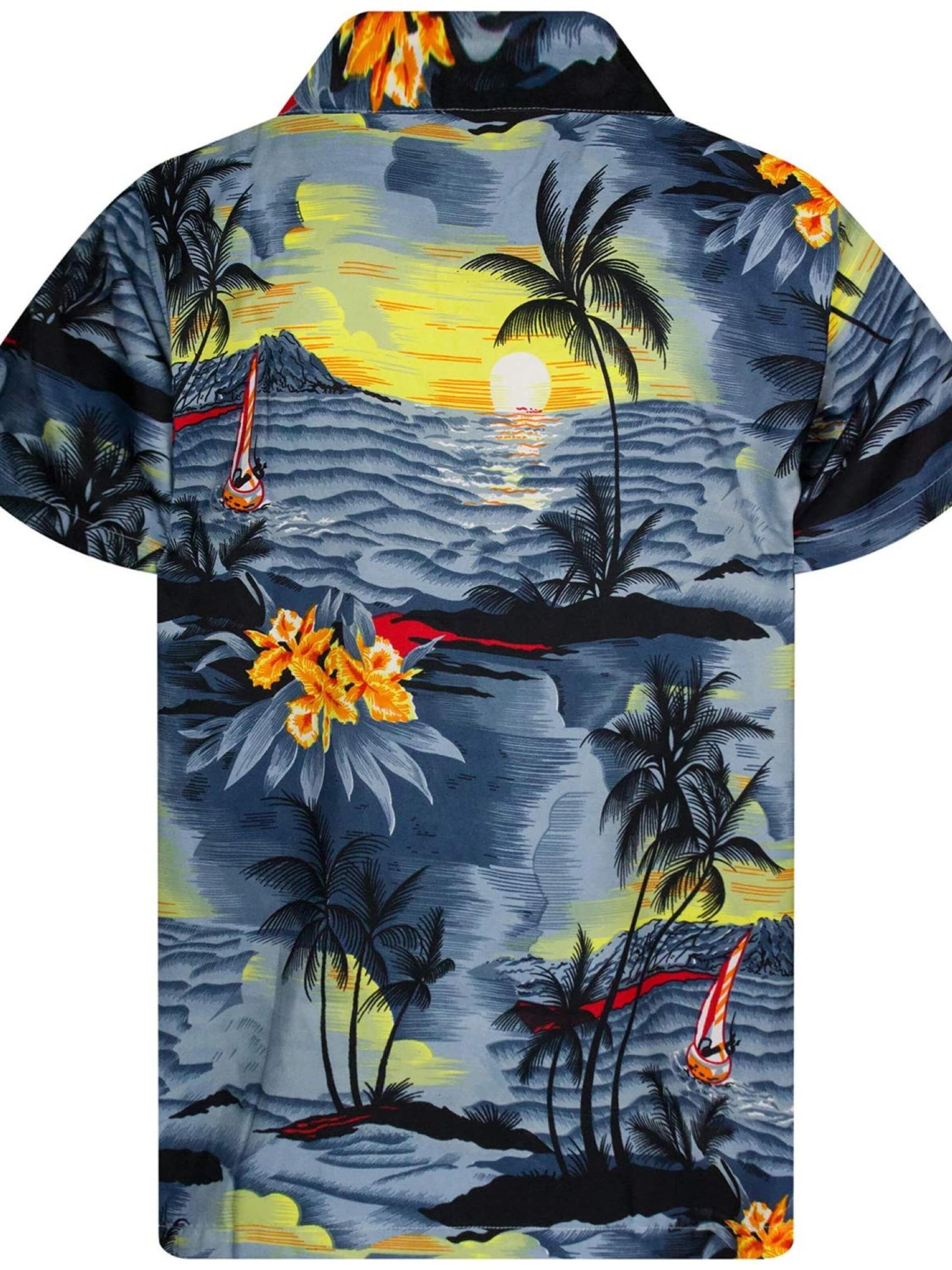 Regular fit Camicia 'Surf' di King Kameha in grigio