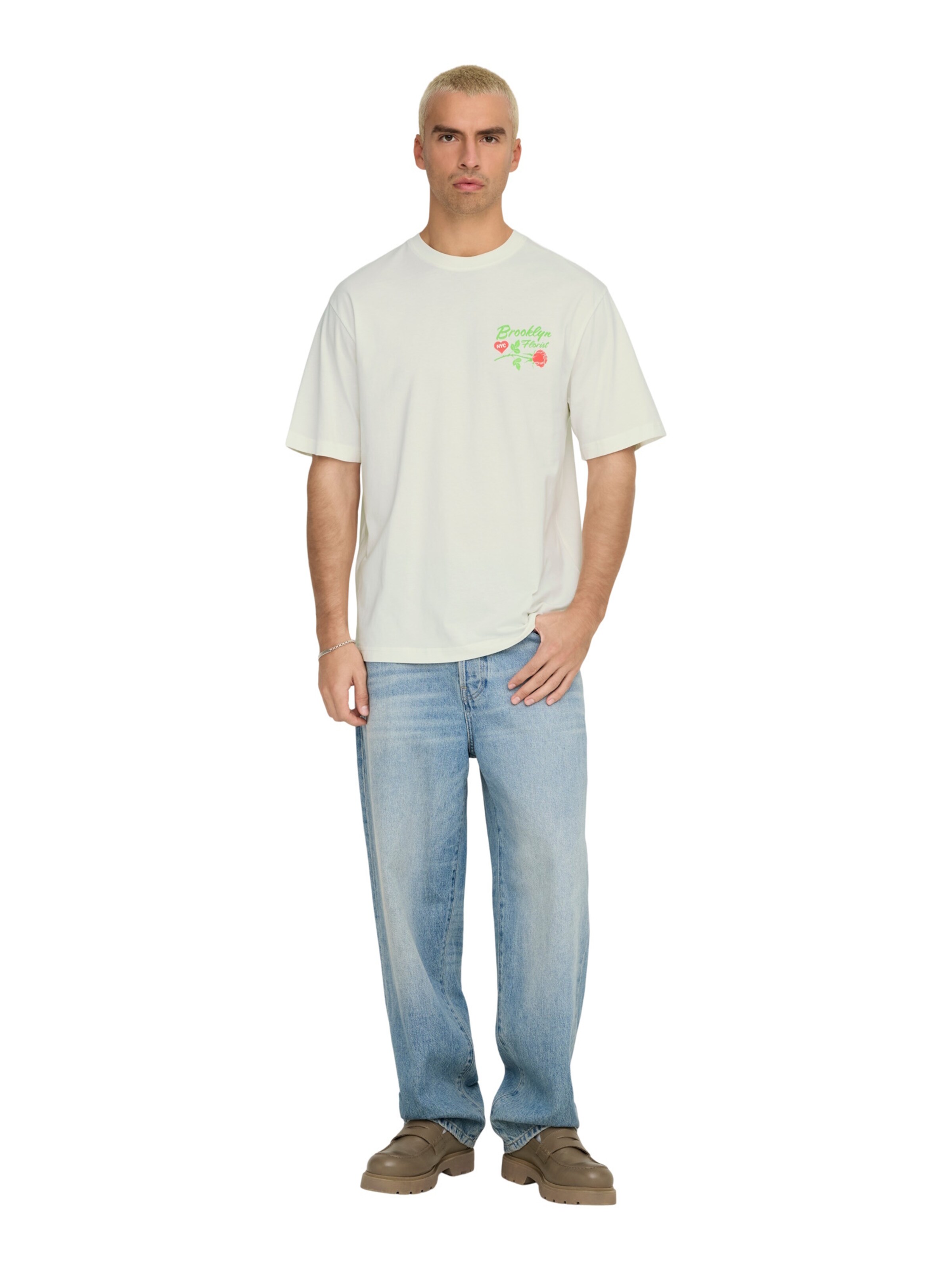 T-Shirt 'Rylan' Only & Sons en blanc : devant