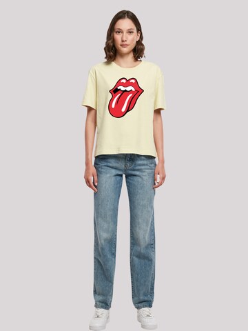 F4NT4STIC Shirt 'The Rolling Stones Classic Tongue' in Geel